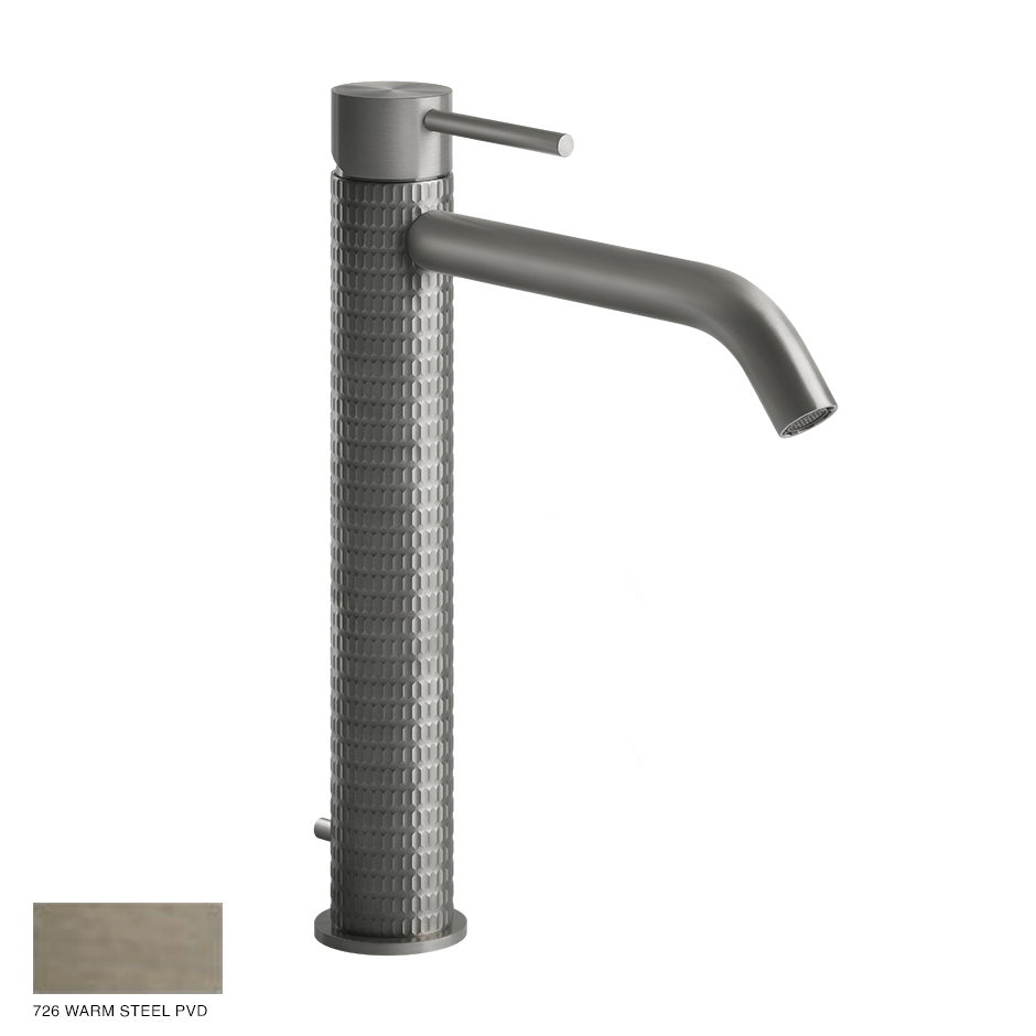 Gessi 316 High Version Basin Mixer Meccanica, pop-up waste 726 Warm Bronze Brushed PVD