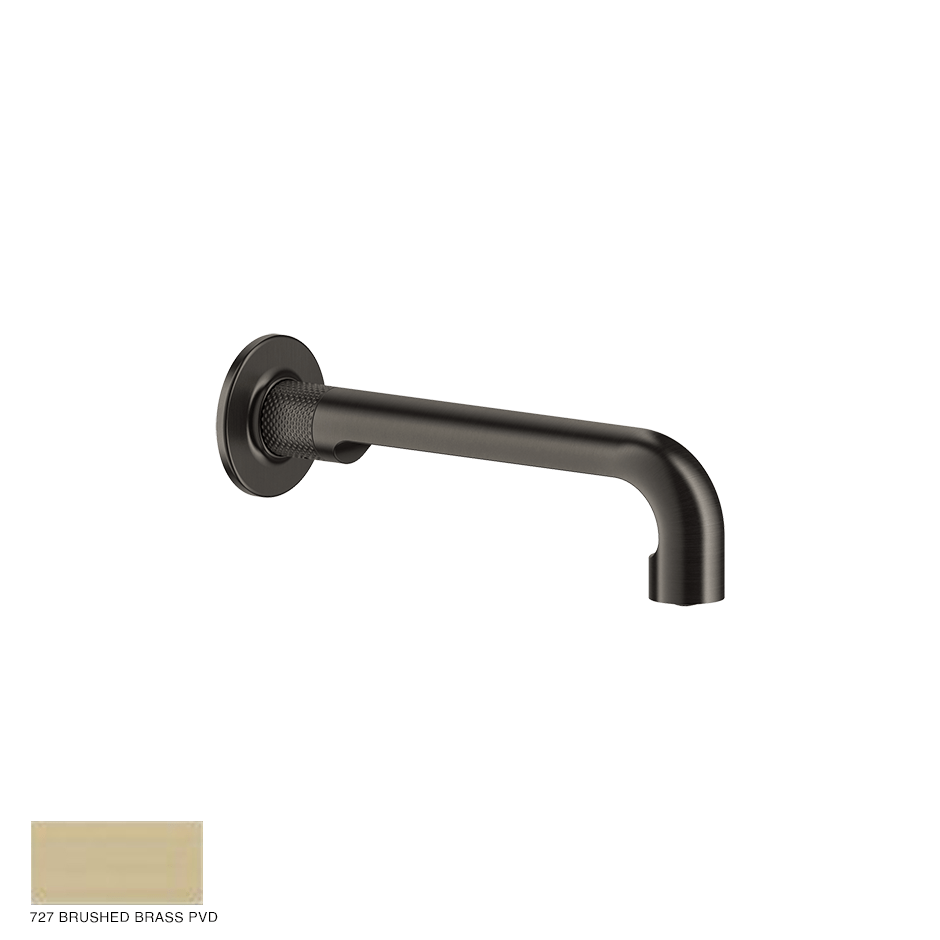 Inciso- Wall-mounted spout, with separate control 727 Brushed Brass PVD