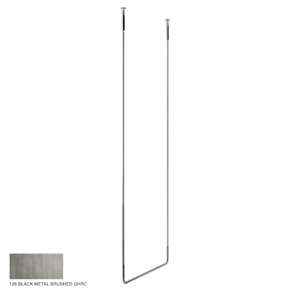 Goccia Ceiling towel rail, 60cm width, 160cm height 126 Black Metal Brushed GHRC