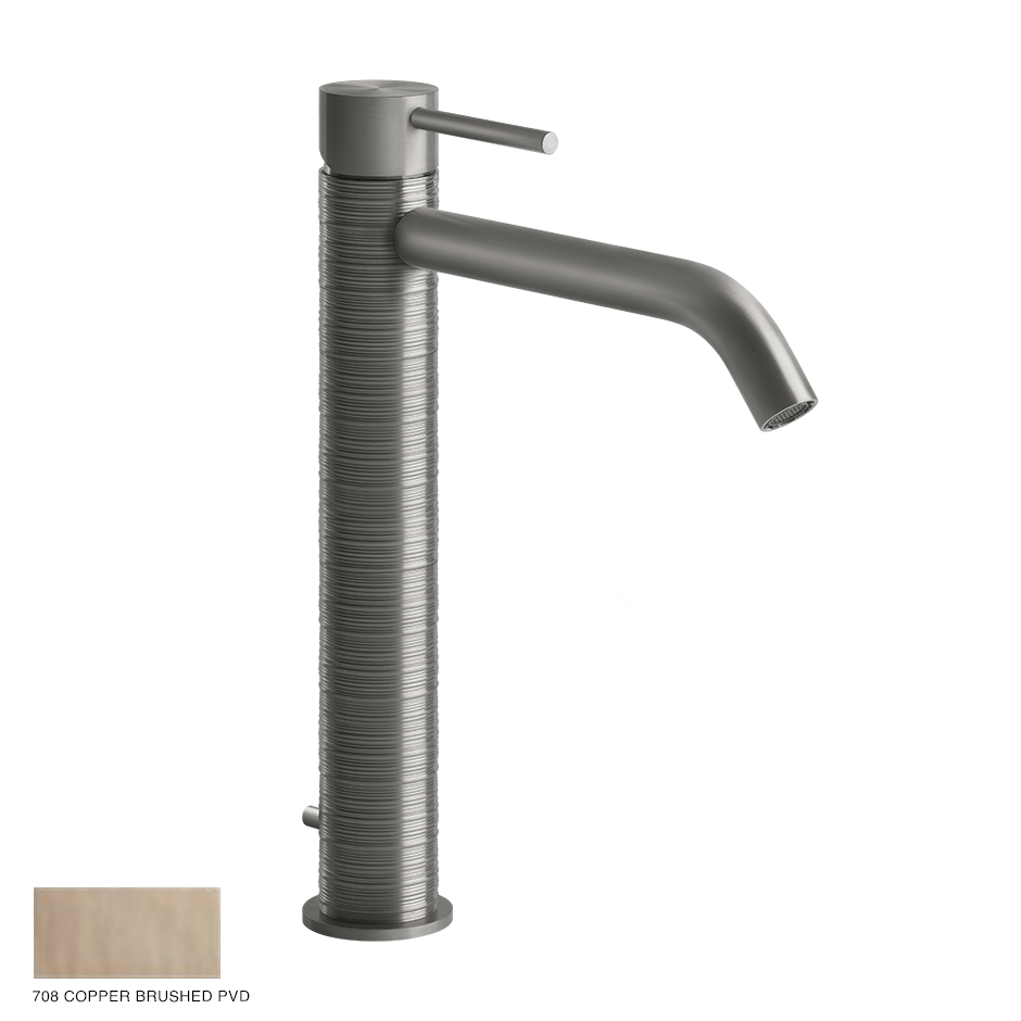 Gessi 316 High Version Basin Mixer Trame,with pop-up waste 708 Copper Brushed