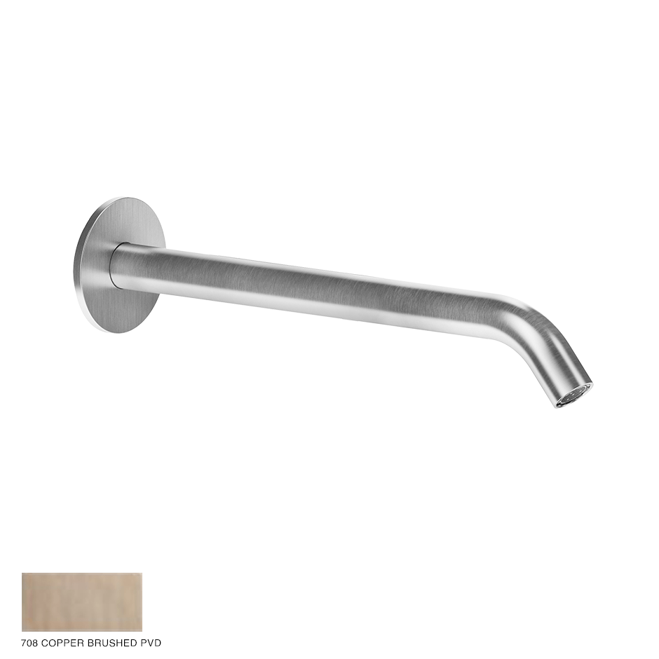 Gessi 316 Wall-mounted spout Flessa, with seperate control 708 Copper Brushed