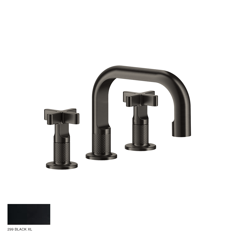 Inciso+ Three-hole Basin Mixer with spout, without waste 299 Black XL