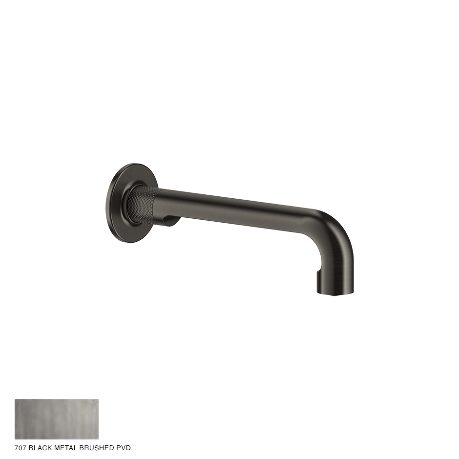 Inciso- Wall-mounted spout, with separate control 707 Black Metal Brushed PVD