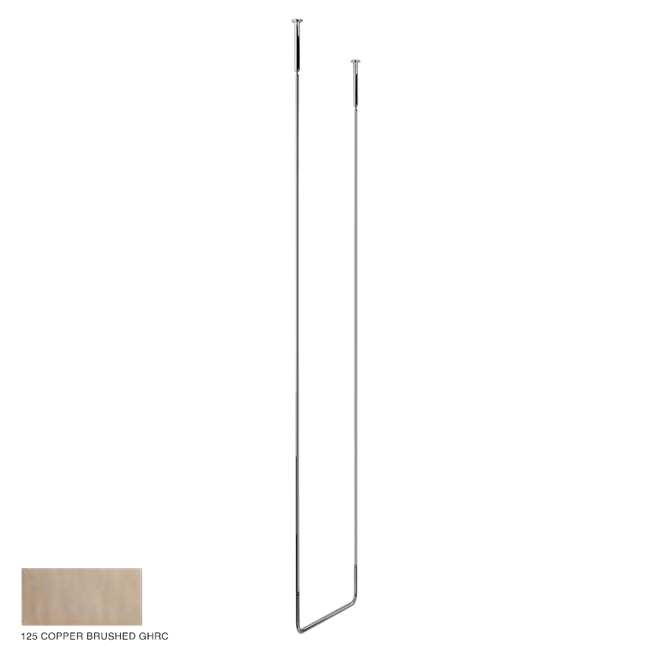 Goccia Ceiling towel rail, 45cm width, 160cm height 125 Copper Brushed GHRC
