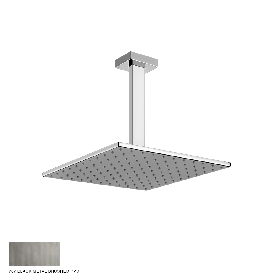 Rettangolo Ceiling-mounted adjustable showerhead 707 Black Metal Brushed PVD