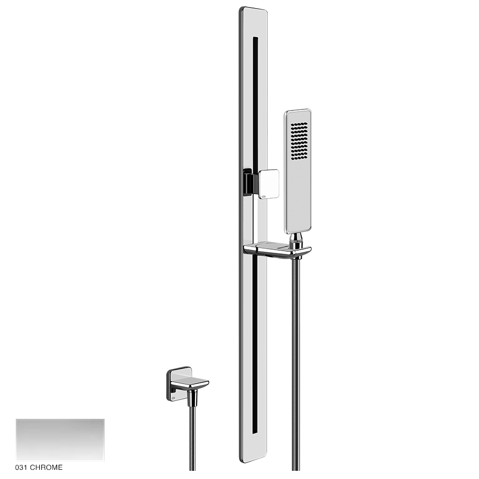 Ispa Shower Sliding rail with handshower, hose and water outlet 031 Chrome