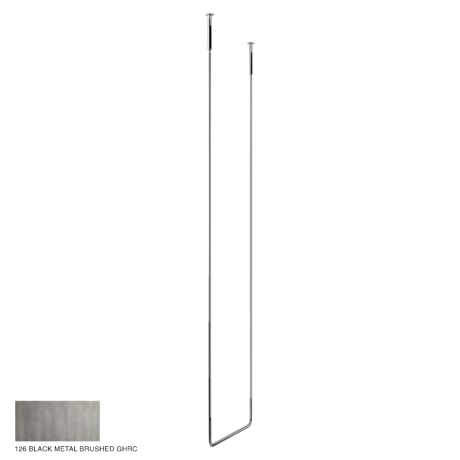 Goccia Ceiling towel rail, 45cm width, 160cm height 126 Black Metal Brushed GHRC