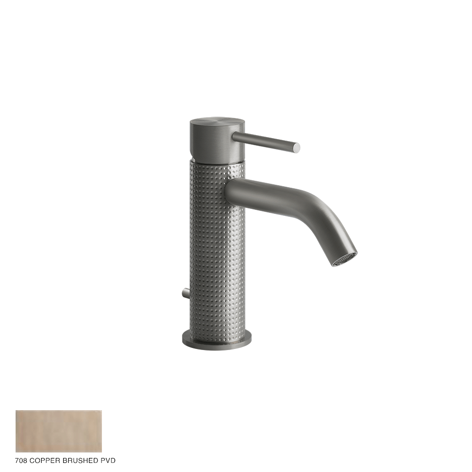 Gessi 316 Basin Mixer Cesello, with pop-up waste 708 Copper Brushed