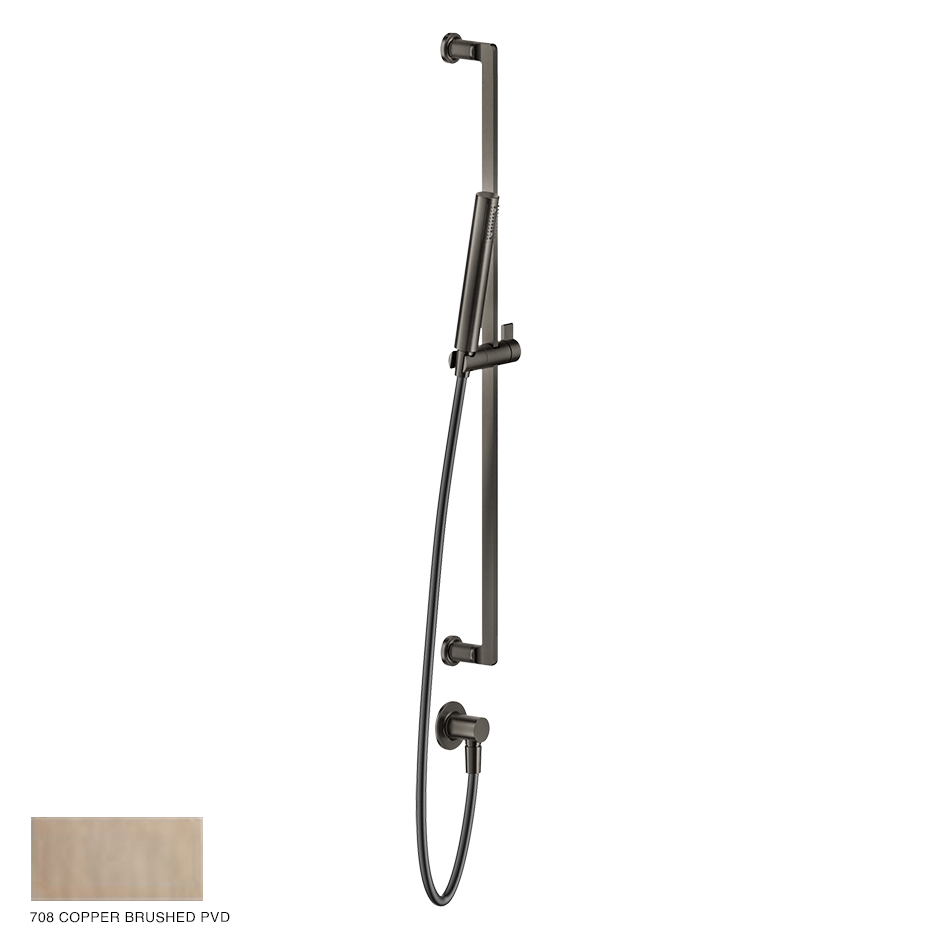 Inciso Sliding rail with handshower and water outlet 708 Copper Brushed PVD