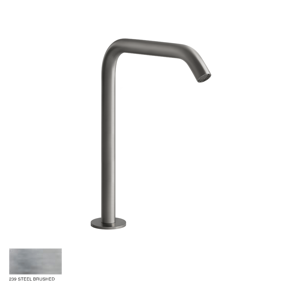 Gessi 316 Counter spout 230mm, with seperate control 239 Steel brushed