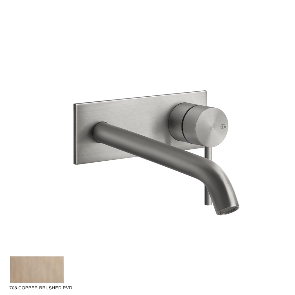 Gessi 316 Built-in Mixer with spout Flessa, without waste 708 Copper Brushed PVD