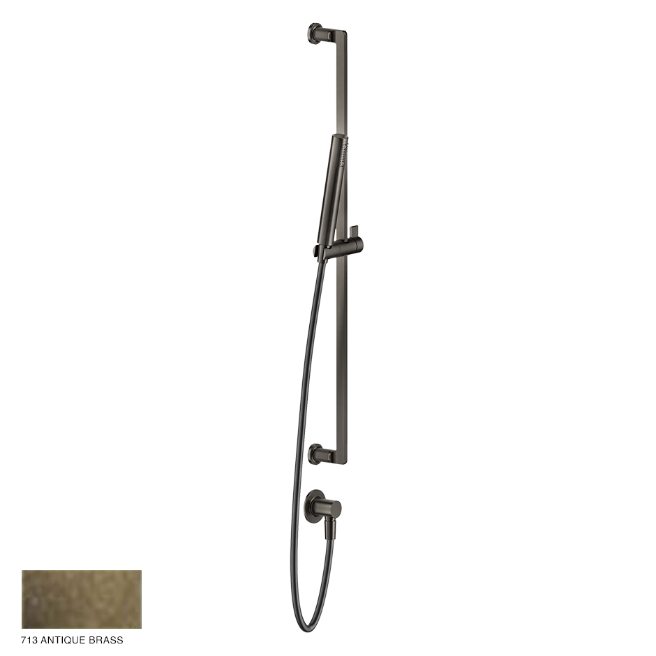 Inciso Sliding rail with handshower and water outlet 713 Antique Brass
