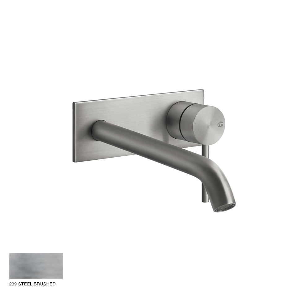 Gessi 316 Built-in Mixer with spout Flessa, without waste 239 Steel brushed