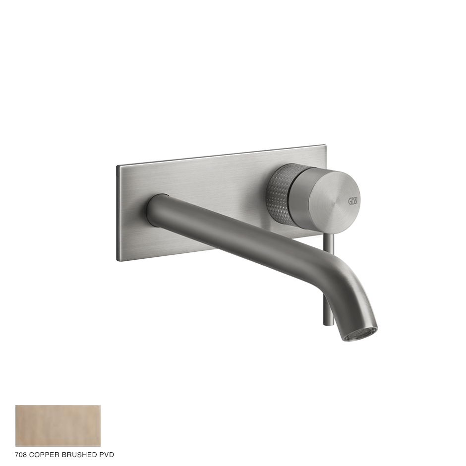 Gessi 316 Built-in Mixer with spout Cesello, without waste 708 Copper Brushed