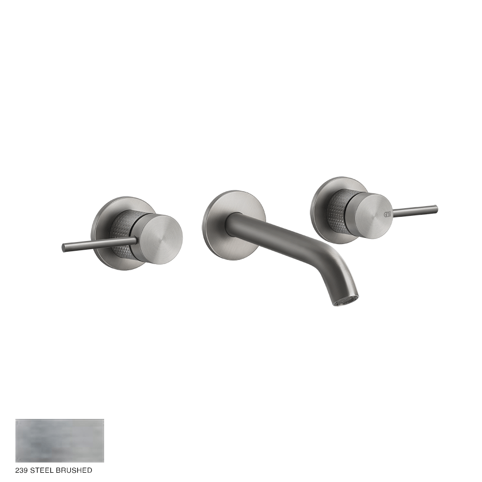 Gessi 316 Built-in Three-hole Mixer Cesello, without waste 239 Steel brushed