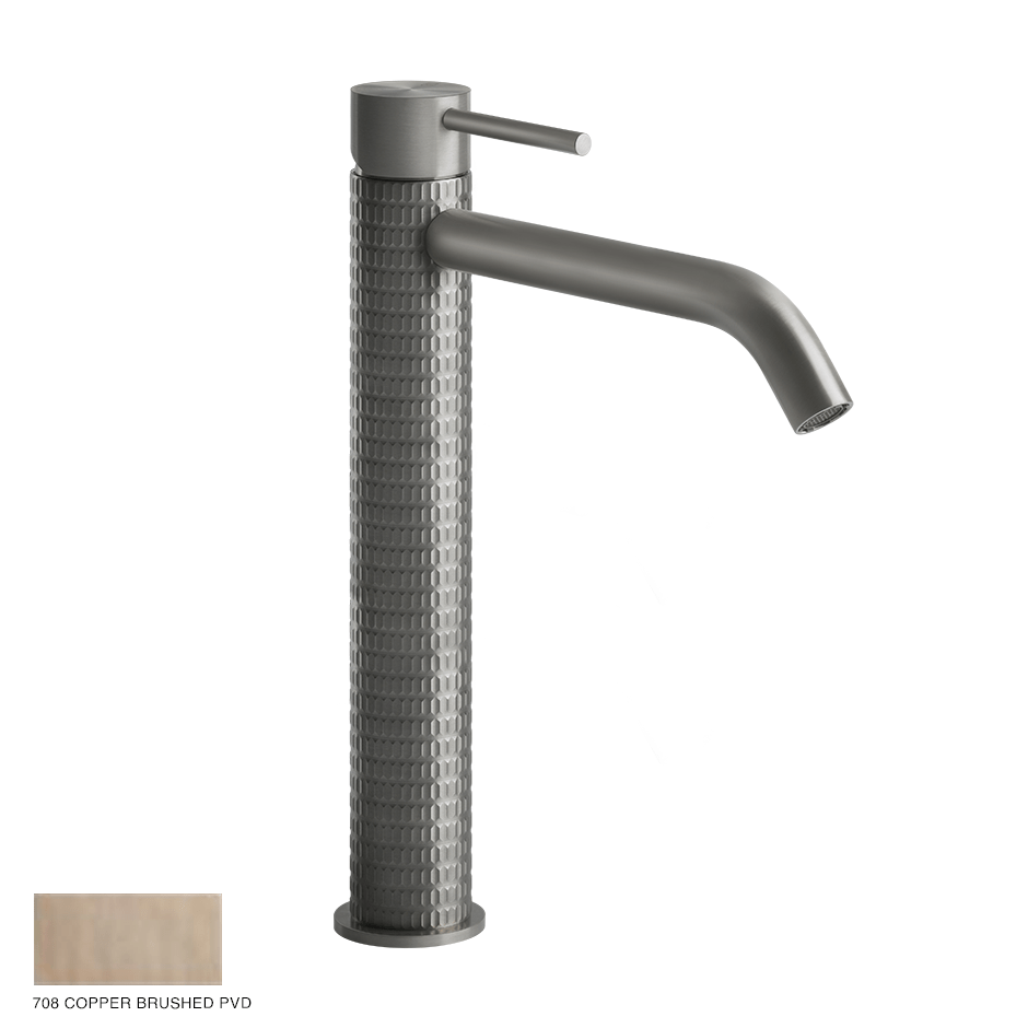 Gessi 316 High Version Basin Mixer Meccanica, without waste 708 Copper Brushed