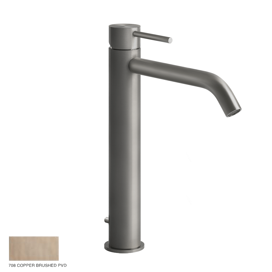Gessi 316 High Version Basin Mixer Flessa,with pop-up waste 708 Copper Brushed