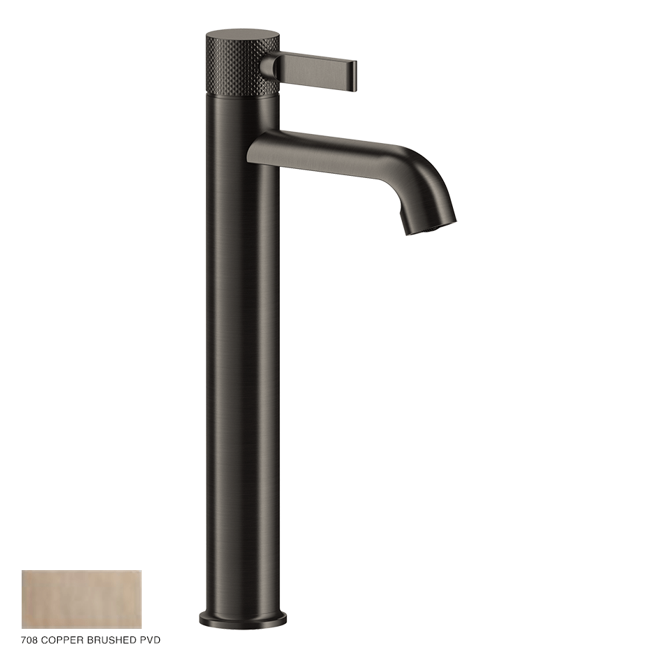 Inciso- High Version Basin Mixer with pop-up waste 708 Copper Brushed PVD