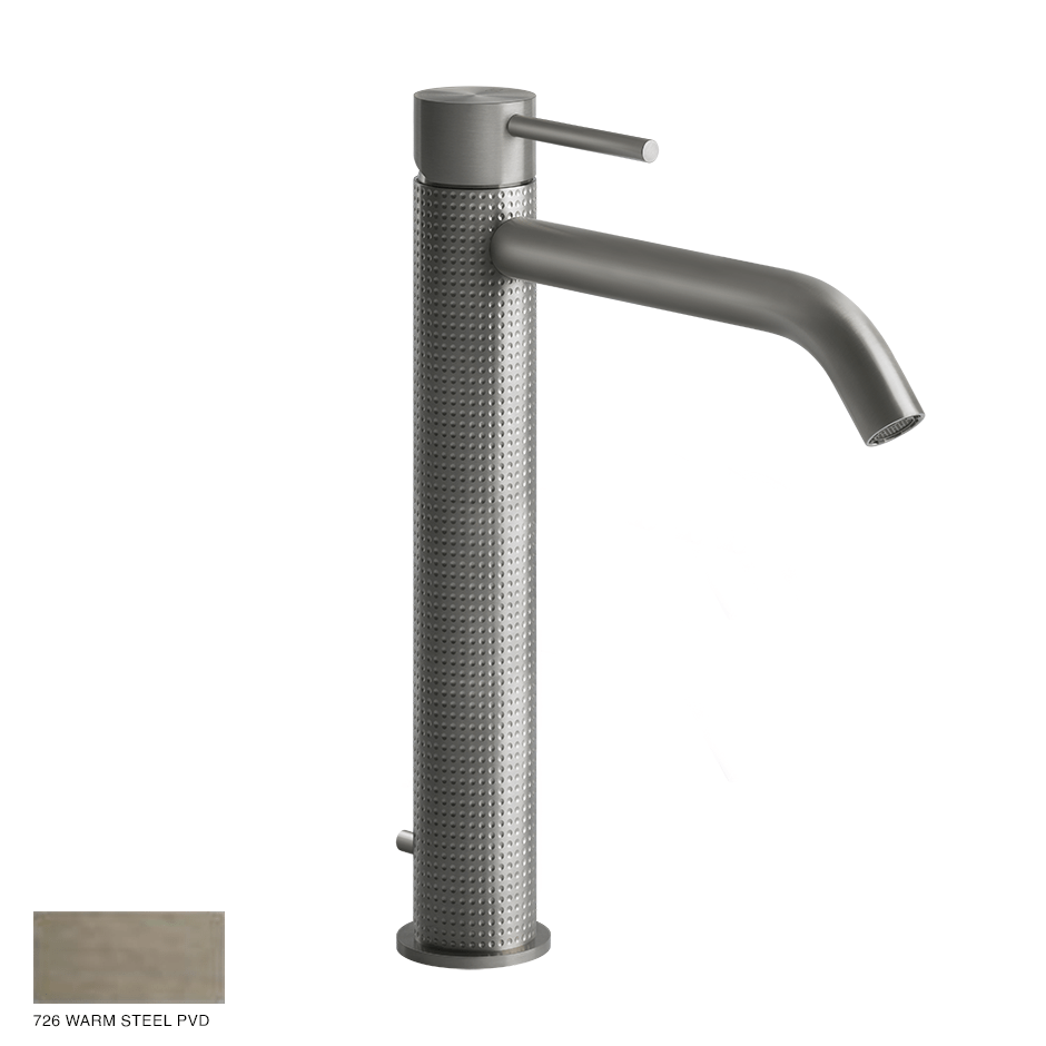 Gessi 316 High Version Basin Mixer Cesello, pop-up waste 726 Warm Bronze Brushed PVD