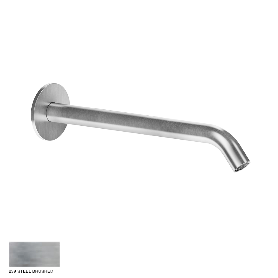 Gessi 316 Wall-mounted spout Flessa, with seperate control 239 Steel brushed