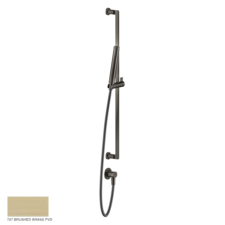 Inciso Sliding rail with handshower and water outlet 727 Brushed Brass PVD