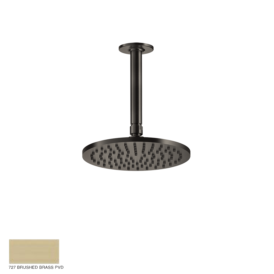 Inciso Ceiling-mounted Showerhead, custom length 727 Brushed Brass PVD