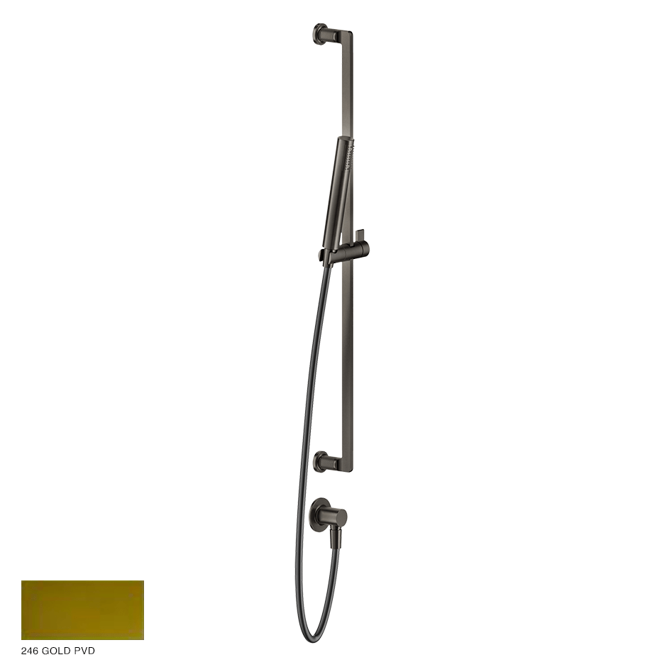 Inciso Sliding rail with handshower and water outlet 246 Gold PVD