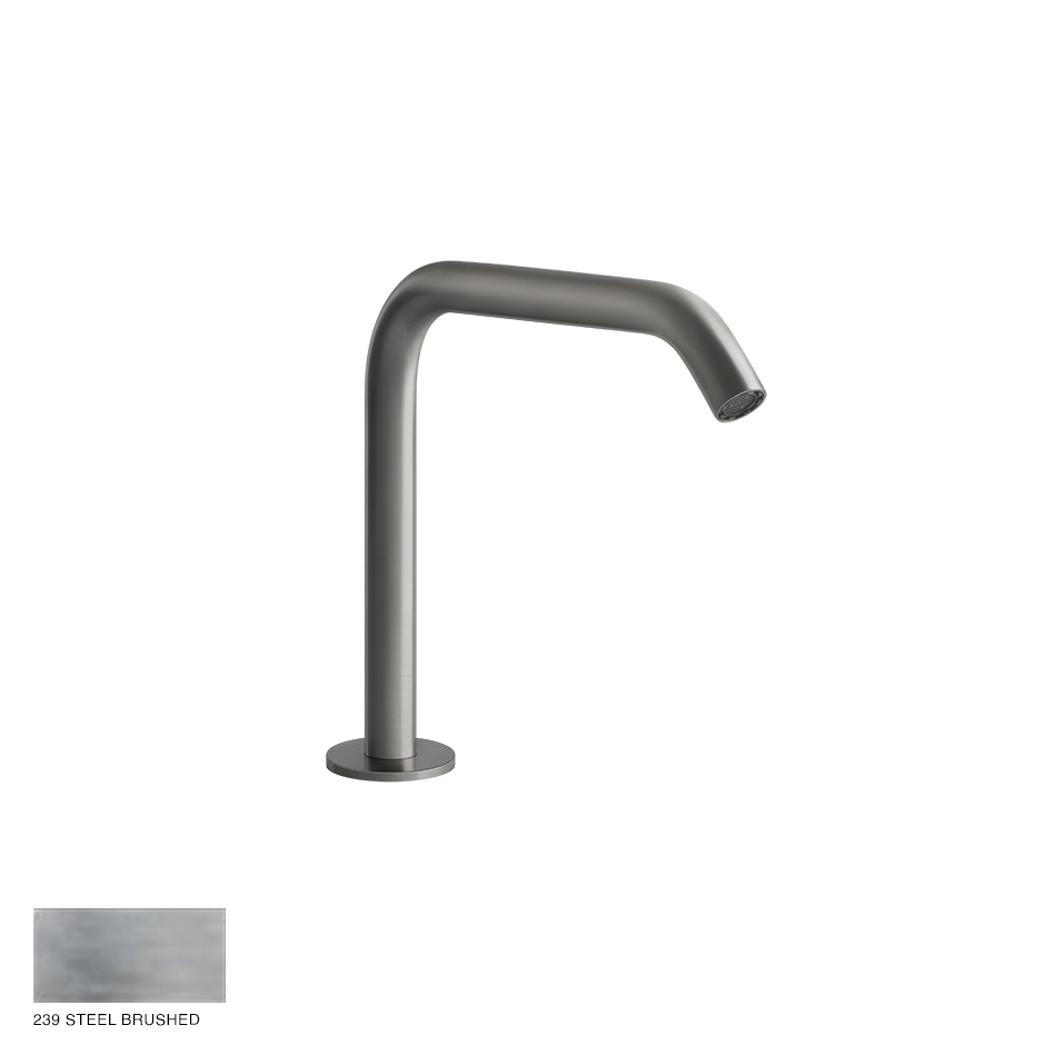 Gessi 316 Counter spout 162mm, with seperate control 239 Steel brushed