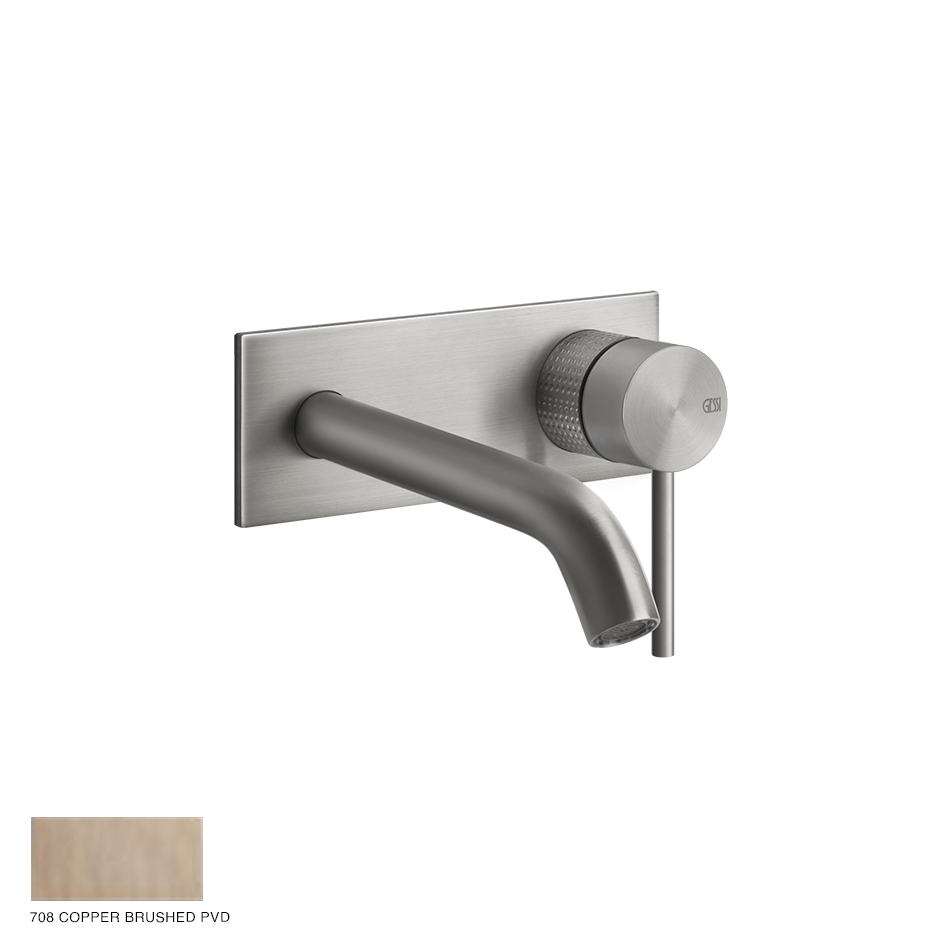 Gessi 316 Built-in Mixer with spout Cesello, without waste 708 Copper Brushed