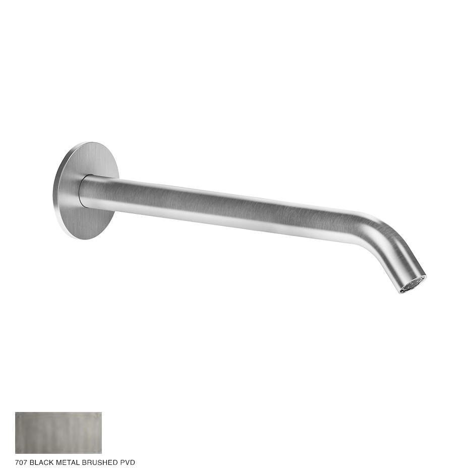 Gessi 316 Wall-mounted spout Flessa, with seperate control 707 Black Metal Brush