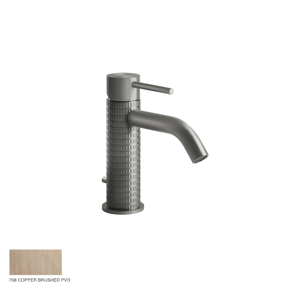 Gessi 316 Basin Mixer Meccanica, with pop-up waste 708 Copper Brushed