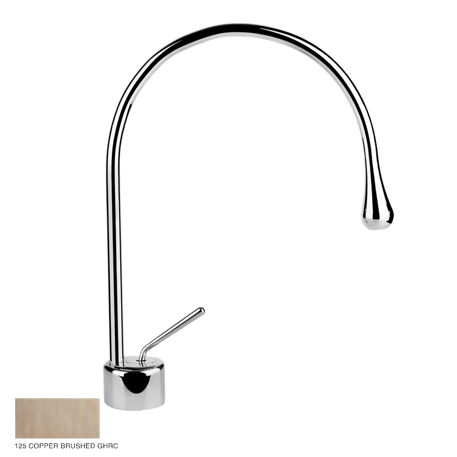 Goccia Basin mixer with radius 125, without waste 125 Copper Brushed GHRC