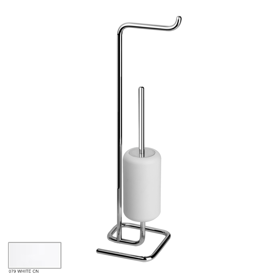 Goccia Standing set with paper roll and brush holder 079 White CN
