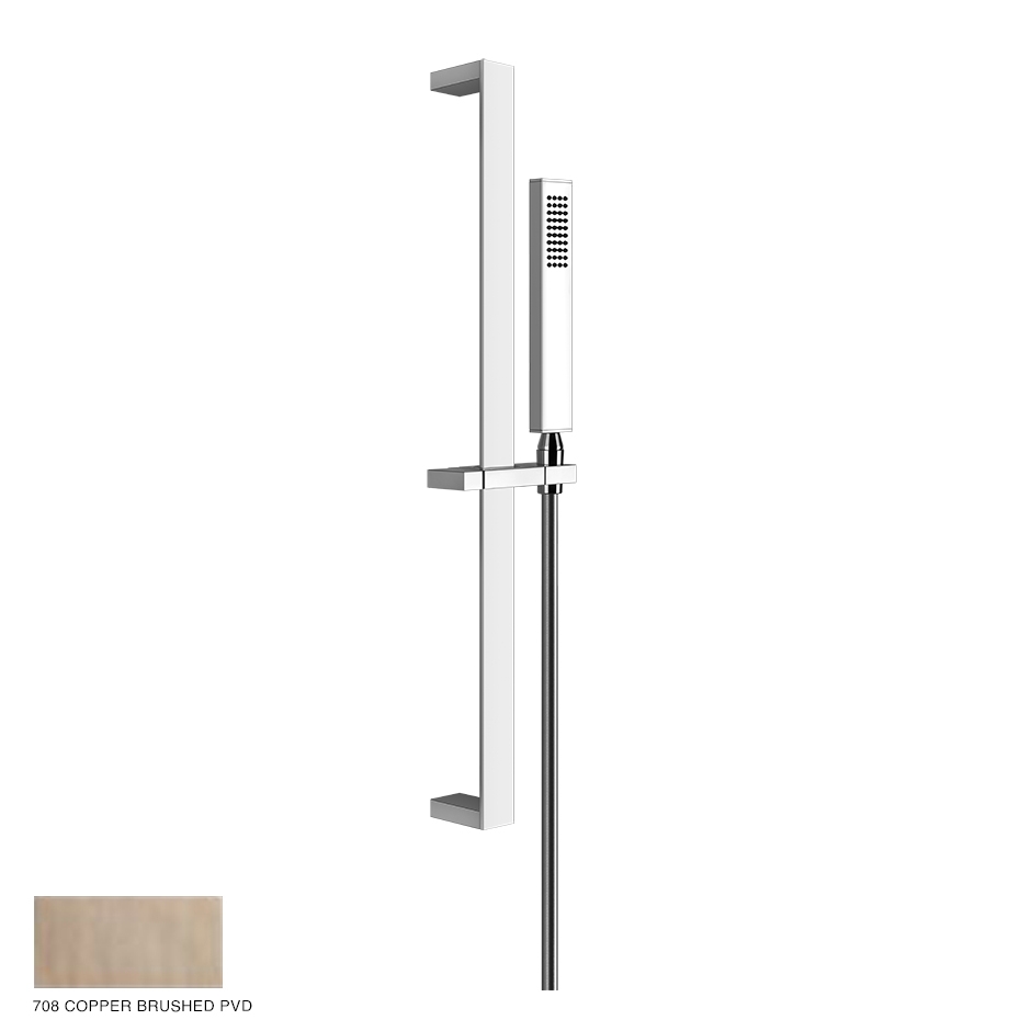 Rettangolo Sliding rail with handshower 708 Copper Brushed PVD