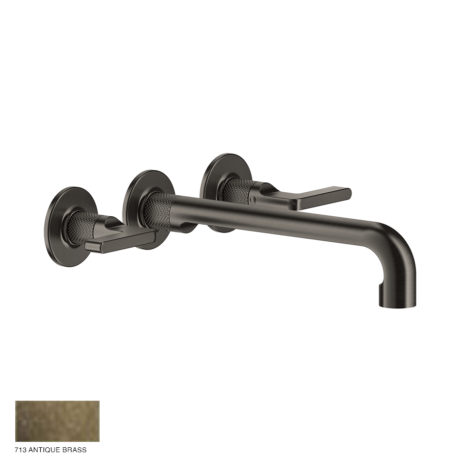 Inciso- Three-hole Basin Mixer with spout, without waste 713 Antique Brass