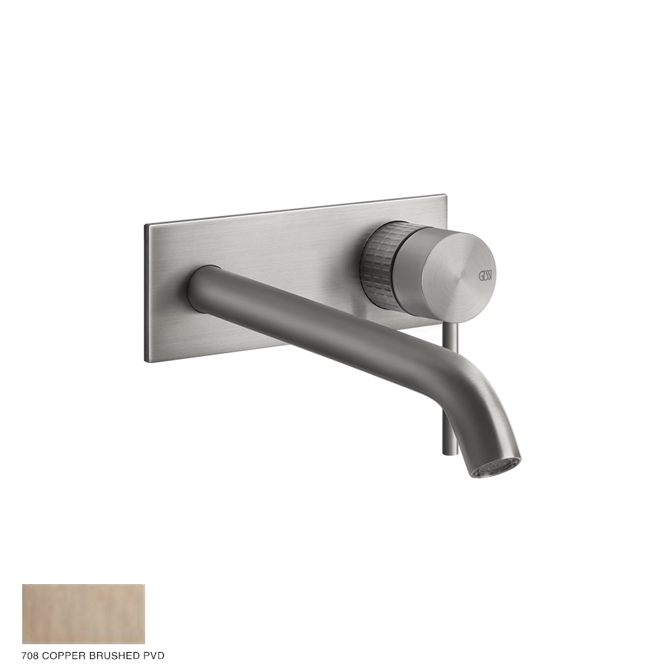 Gessi 316 Built-in Mixer with spout Meccanica, without waste 708 Copper Brushed