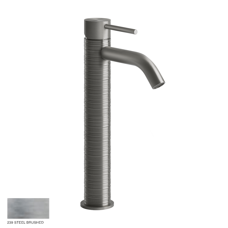 Gessi 316 High Version Basin Mixer Trame, without waste 239 Steel brushed