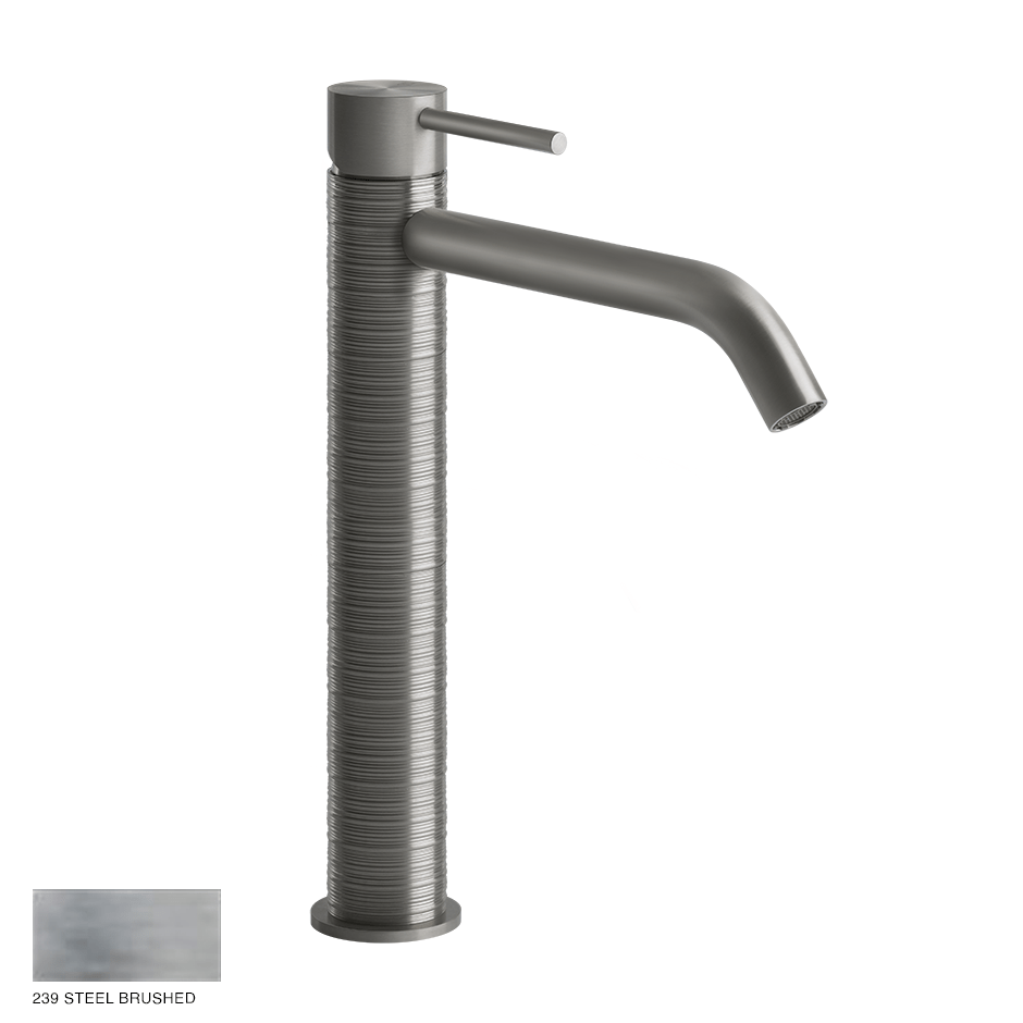 Gessi 316 High Version Basin Mixer Trame, without waste 239 Steel brushed