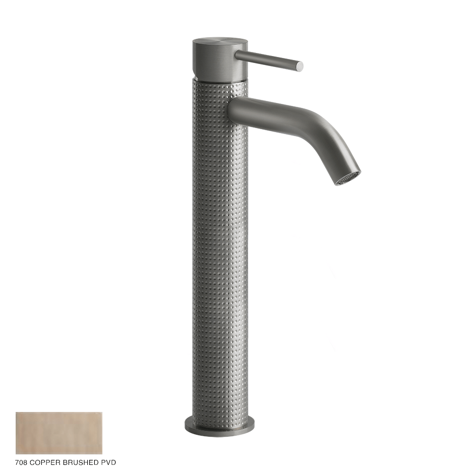 Gessi 316 High Version Basin Mixer Cesello, without waste 708 Copper Brushed