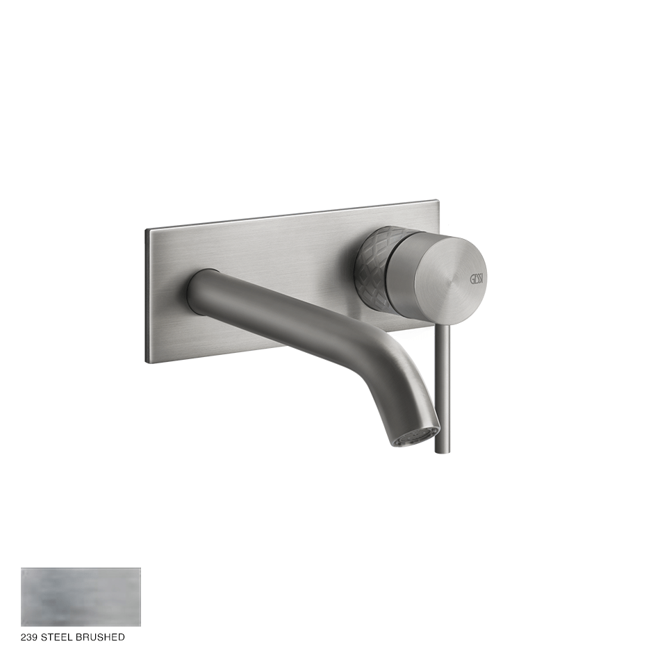 Gessi 316 Built-in Mixer with spout Intreccio, without waste 239 Steel brushed