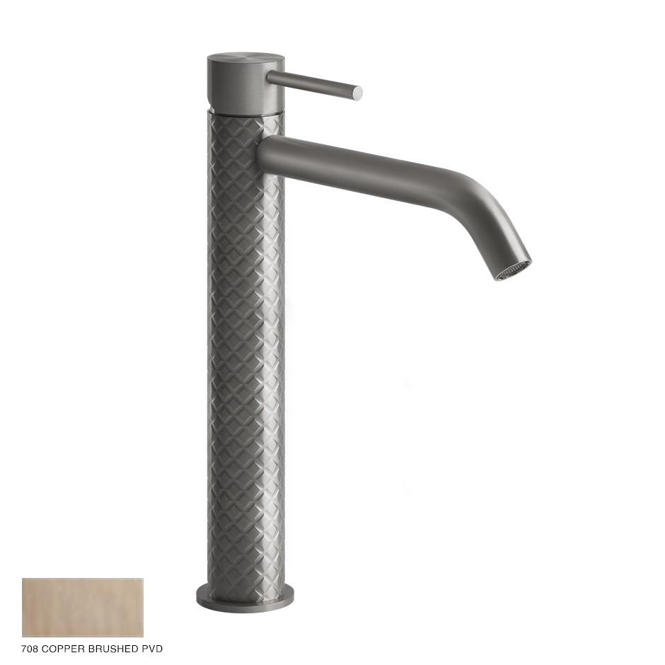 Gessi 316 High Version Basin Mixer Intreccio,without waste 708 Copper Brushed
