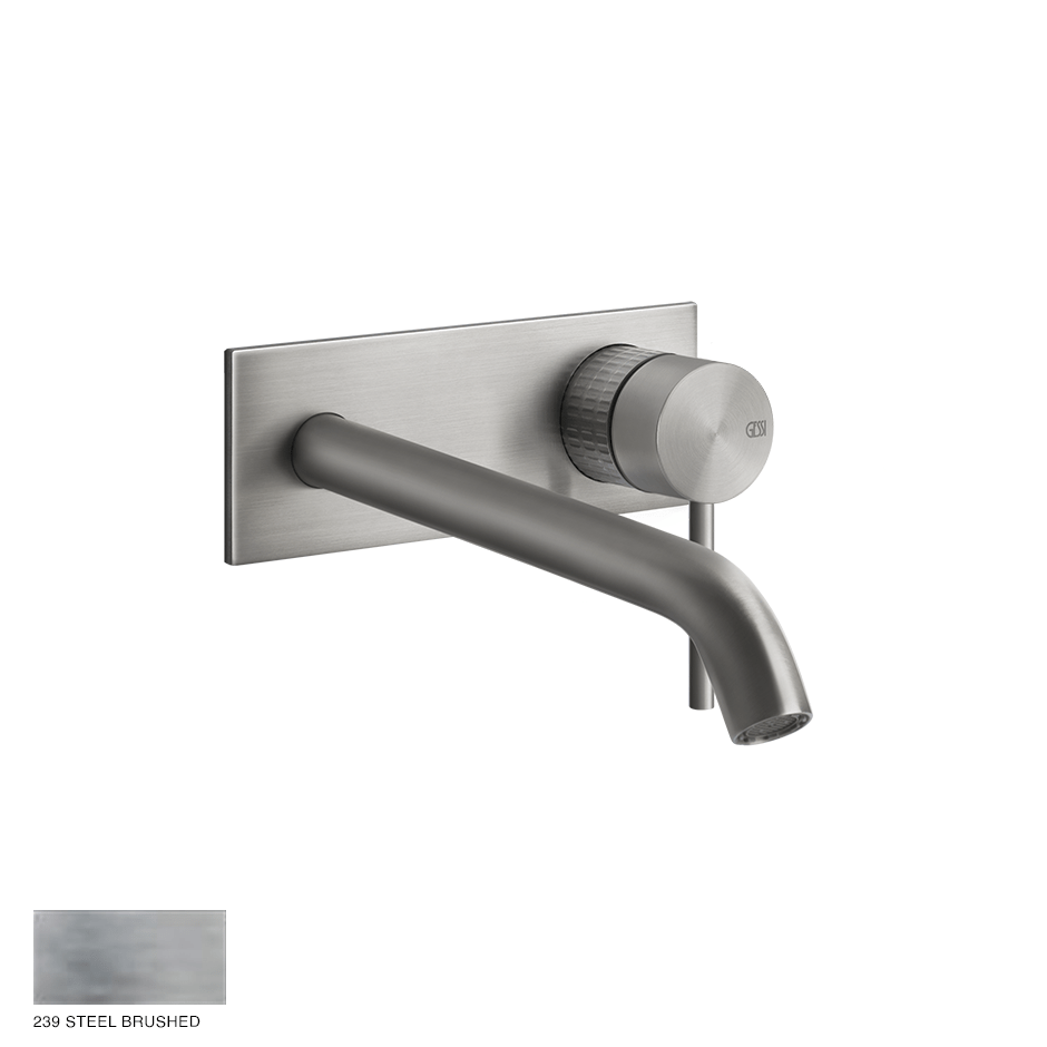 Gessi 316 Built-in Mixer with spout Meccanica, without waste 239 Steel brushed