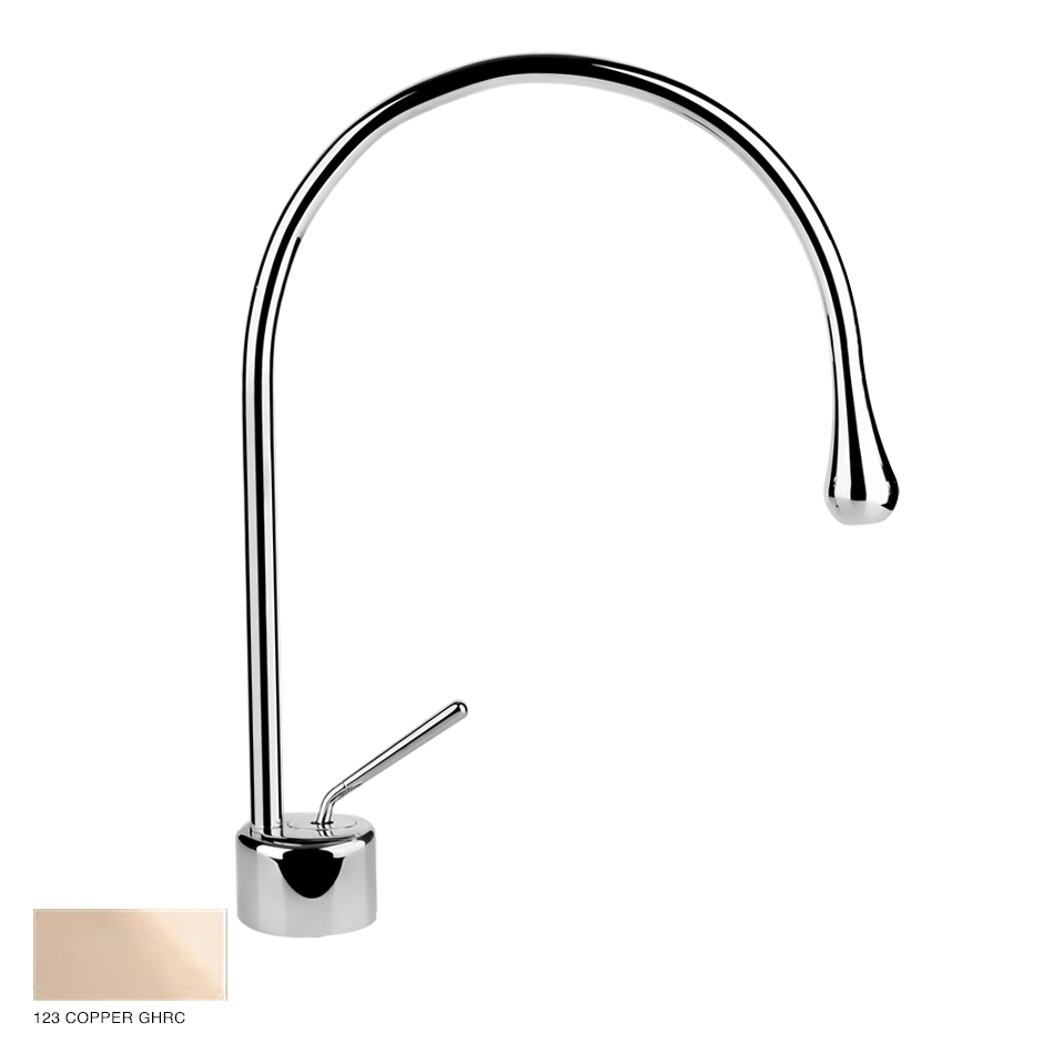 Goccia Basin mixer with radius 125, without waste 123 Copper GHRC