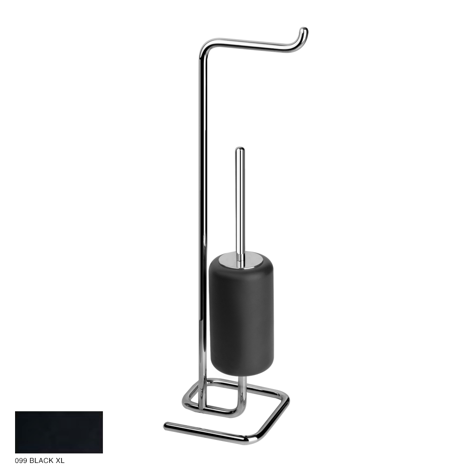 Goccia Standing set with paper roll and brush holder 099 Black XL