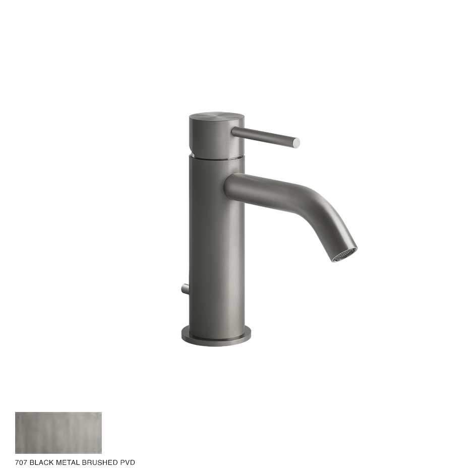 Gessi 316 Basin Mixer Flessa, with pop-up waste 707 Black Metal Brushed PVD