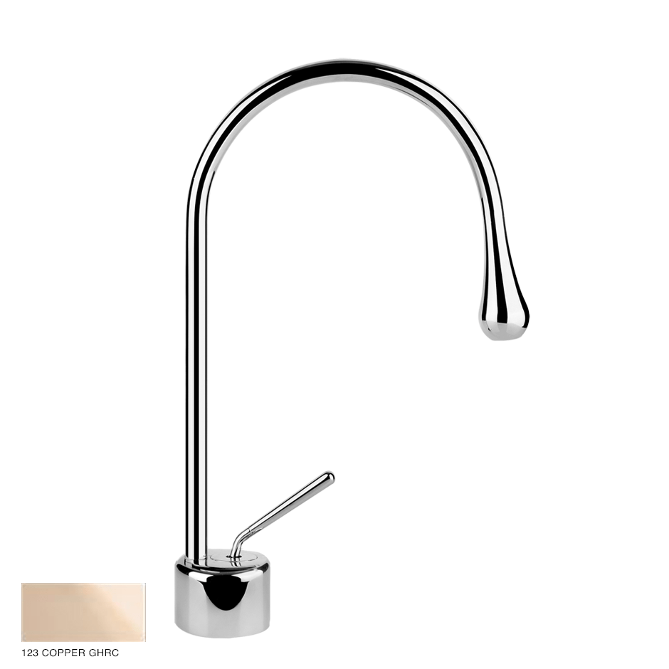Goccia Basin mixer with radius 90, without waste 123 Copper GHRC