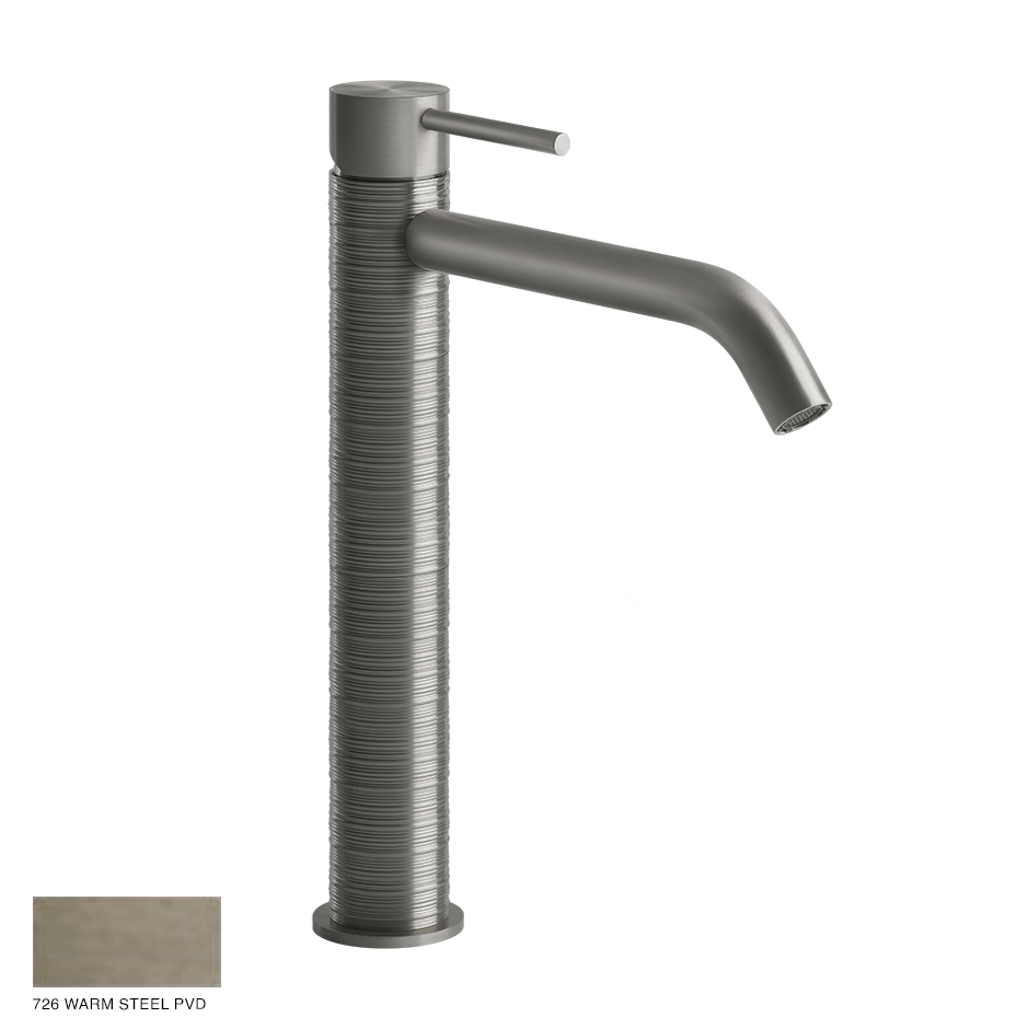 Gessi 316 High Version Basin Mixer Trame, without waste 726 Warm Bronze Brushed PVD