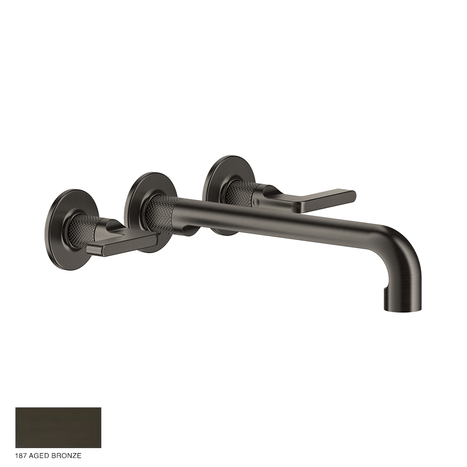 Inciso- Three-hole Basin Mixer with spout, without waste 187 Aged Bronze