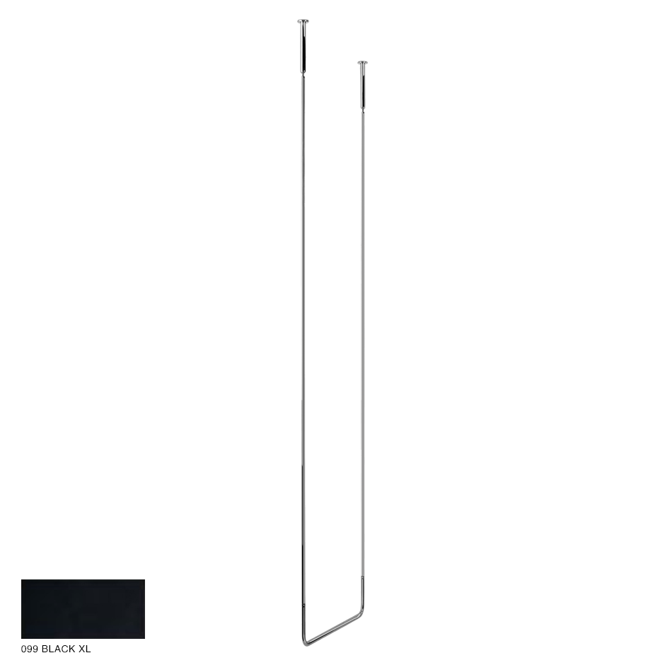 Goccia Ceiling towel rail, 45cm width, 160cm height 099 Black XL