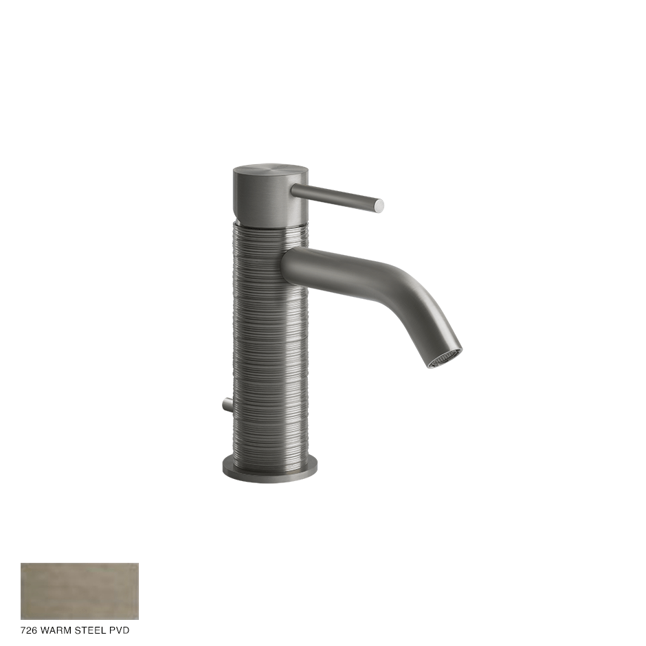 Gessi 316 Basin Mixer Trame, with pop-up waste 726 Warm Bronze Brushed PVD